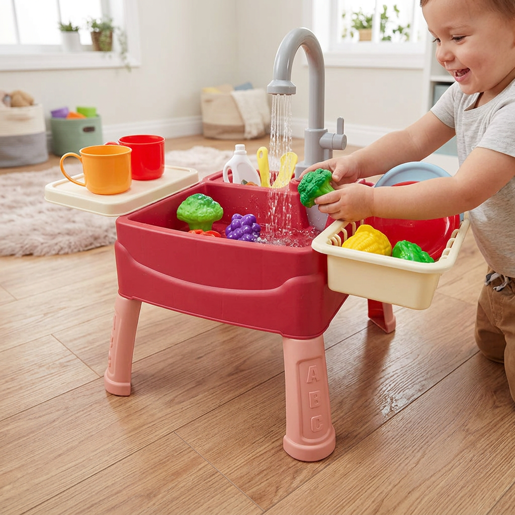 b14-0a030064 Kids Standing Sink Red