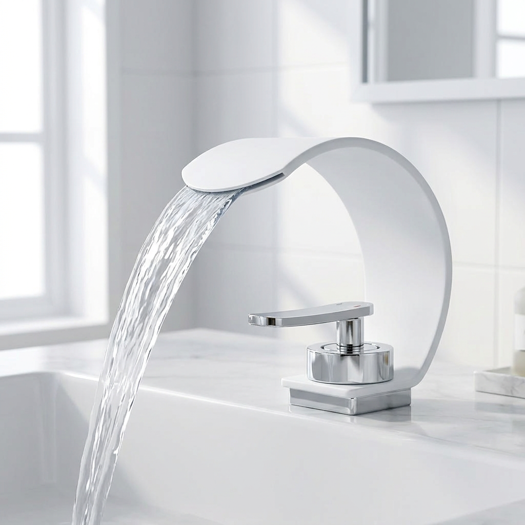 b14-0966bc24 ArcFlow Waterfall Faucet White
