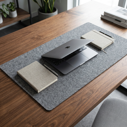 b14-ad500e24 Wool Felt Desk Mat Gray
