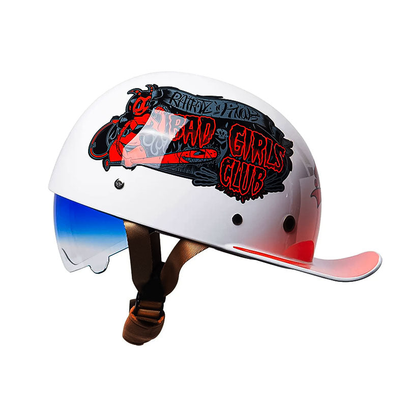 DOT Certified Baseball Style Motorcycle Half Helmet with ABS Shell, EPS Liner and Inner Sun Visor