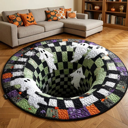 3D Optical Illusion Round Rug, Waterproof Non Slip Halloween Floor Mat in 5 Designs and 3 Sizes