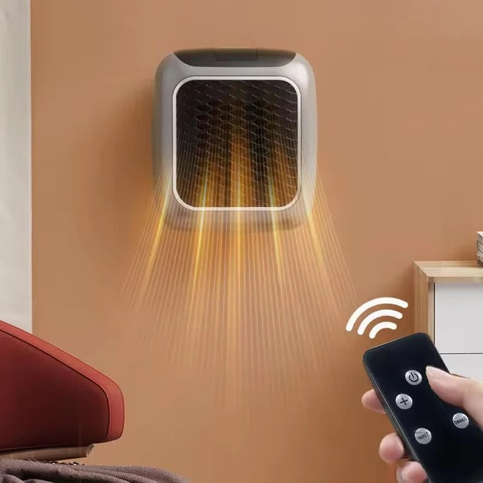 Portable Plug In Ceramic Electric Heater 800W with LED Display Adjustable Thermostat and Timer