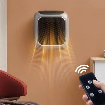Portable Plug In Ceramic Electric Heater 800W with LED Display Adjustable Thermostat and Timer