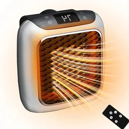 Portable Plug In Ceramic Electric Heater 800W with LED Display Adjustable Thermostat and Timer