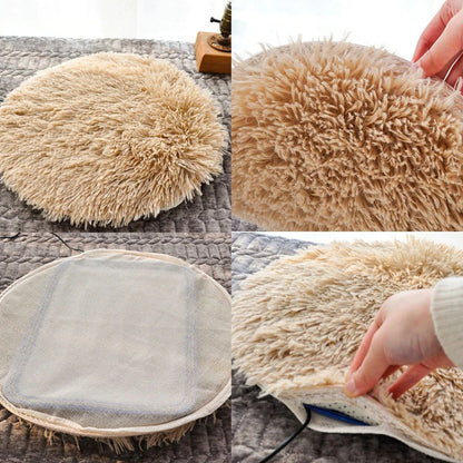 USB Heated Pet Cushion for Small and Medium Pets 15.7 Inch Round Indoor Warming Mat