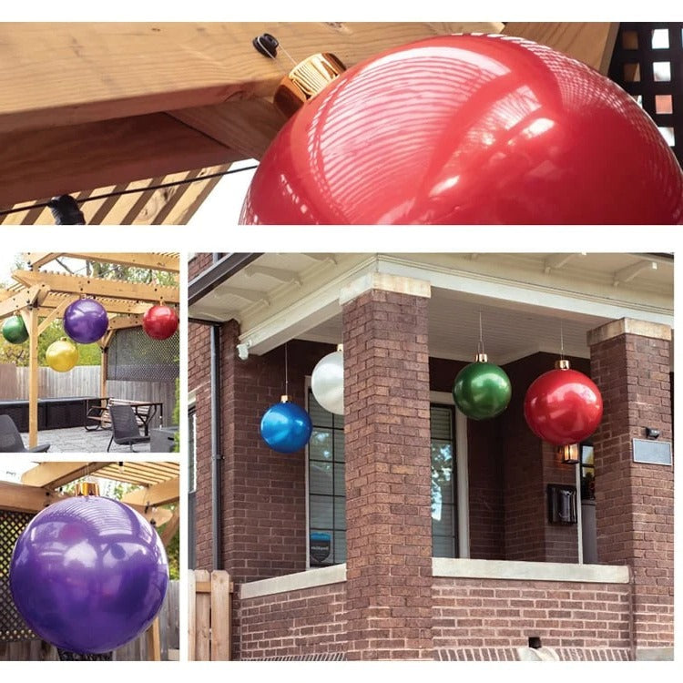Inflatable Christmas Ball Decoration 17.7 Inch Hanging Indoor Outdoor Holiday Sphere Eight Colours