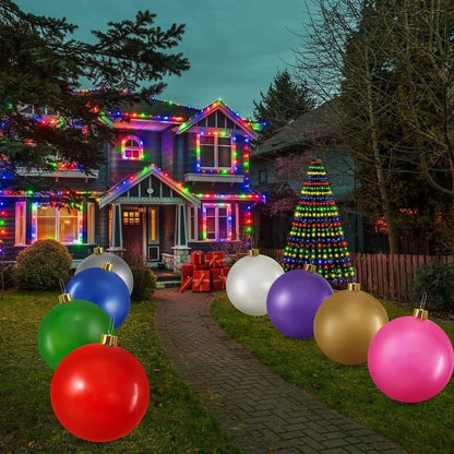 Inflatable Christmas Ball Decoration 17.7 Inch Hanging Indoor Outdoor Holiday Sphere Eight Colours