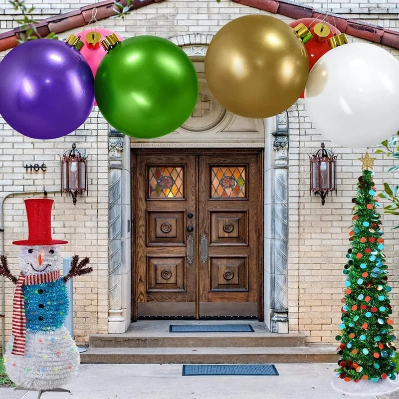 Inflatable Christmas Ball Decoration 17.7 Inch Hanging Indoor Outdoor Holiday Sphere Eight Colours