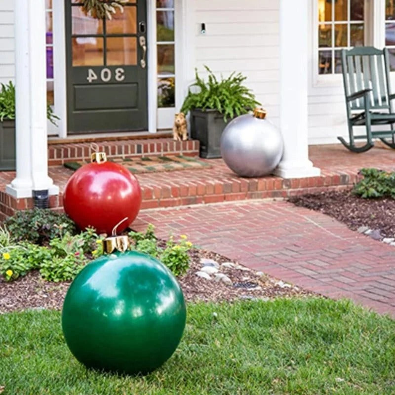 Inflatable Christmas Ball Decoration 17.7 Inch Hanging Indoor Outdoor Holiday Sphere Eight Colours