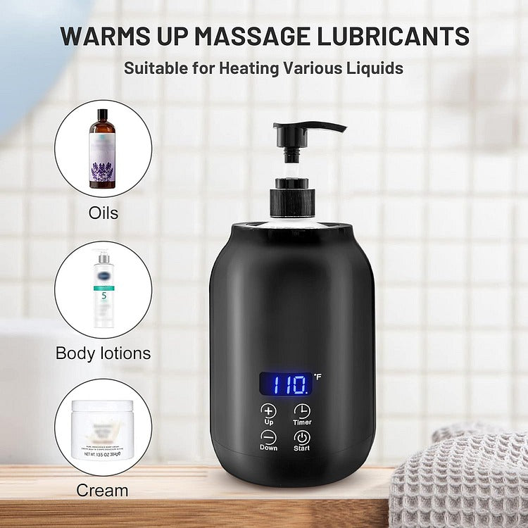 Electric Massage Oil Warmer with Digital Display Touch Controls Timer and Adjustable Temperature