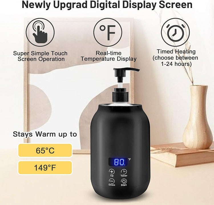 Electric Massage Oil Warmer with Digital Display Touch Controls Timer and Adjustable Temperature