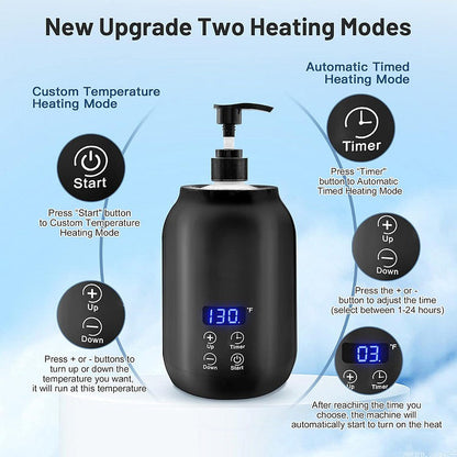 Electric Massage Oil Warmer with Digital Display Touch Controls Timer and Adjustable Temperature