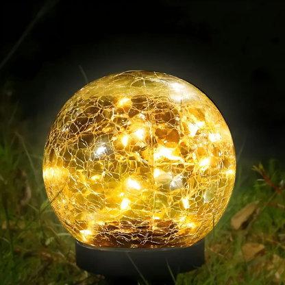 Crackle Glass Solar Orb Light