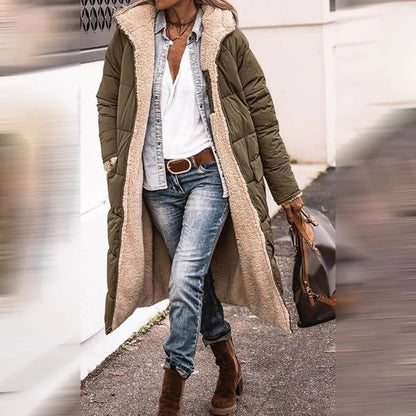 Womens Long Winter Coat with Hood Warm Insulated Coat in Six Colours Sizes S to 3XL for Cold Weather