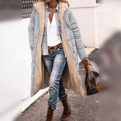 Womens Long Winter Coat with Hood Warm Insulated Coat in Six Colours Sizes S to 3XL for Cold Weather