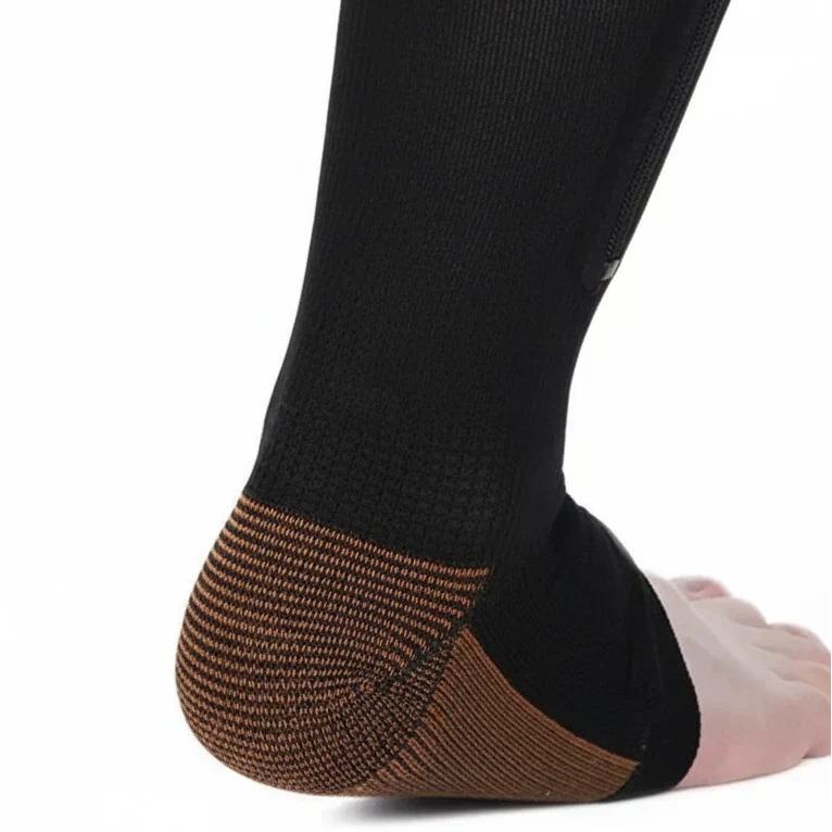 Zip Up Compression Socks with Easy On Zipper Closure for Daily Comfort, Travel and Long Standing