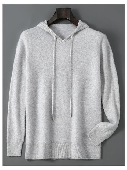 Men's Wool and Cashmere Blend Knit Jumper, Soft Warm Long Sleeve Pullover for Casual and Smart Wear