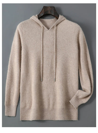 Men's Wool and Cashmere Blend Knit Jumper, Soft Warm Long Sleeve Pullover for Casual and Smart Wear