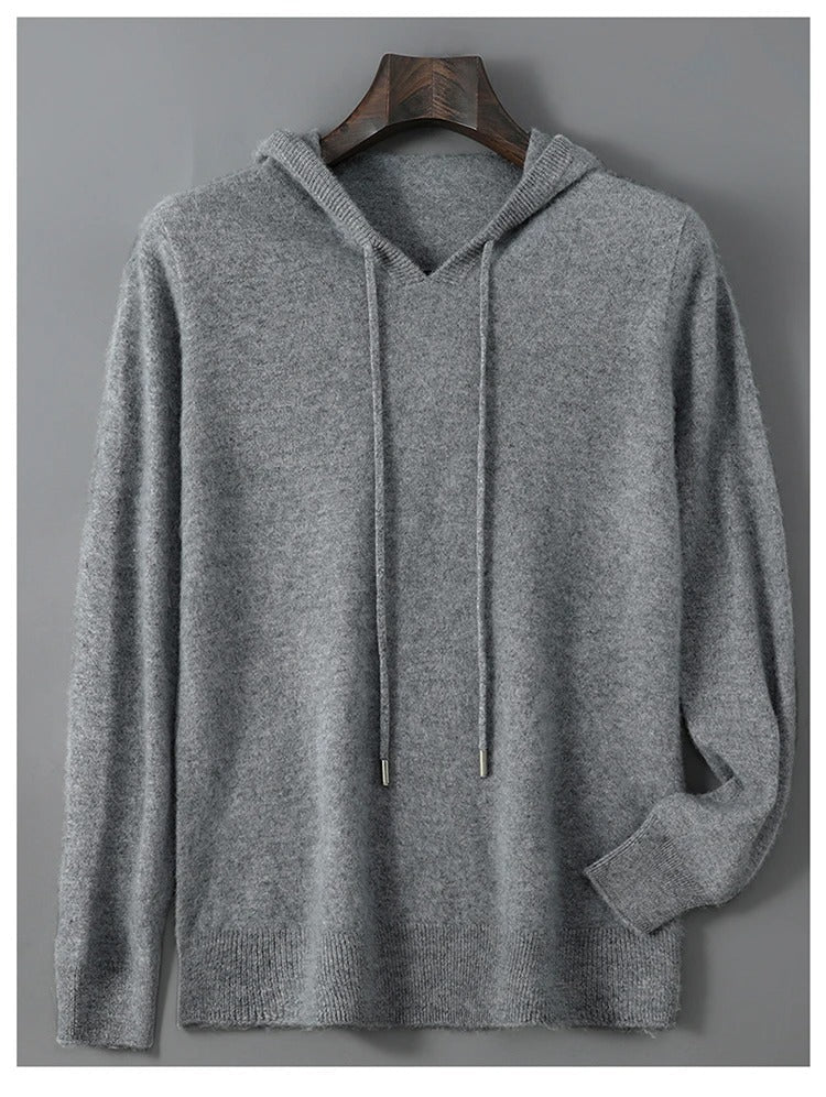 Men's Wool and Cashmere Blend Knit Jumper, Soft Warm Long Sleeve Pullover for Casual and Smart Wear