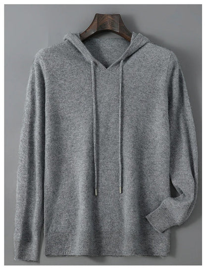 Men's Wool and Cashmere Blend Knit Jumper, Soft Warm Long Sleeve Pullover for Casual and Smart Wear