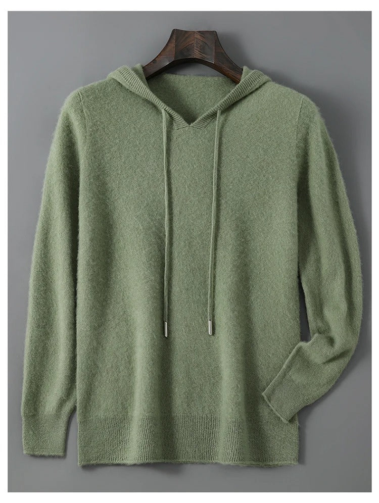 Men's Wool and Cashmere Blend Knit Jumper, Soft Warm Long Sleeve Pullover for Casual and Smart Wear