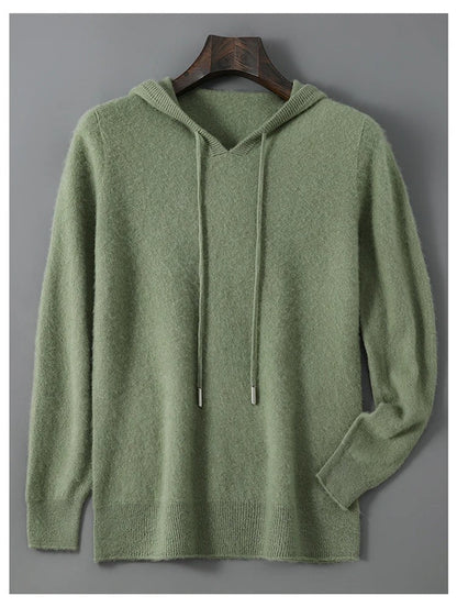 Men's Wool and Cashmere Blend Knit Jumper, Soft Warm Long Sleeve Pullover for Casual and Smart Wear