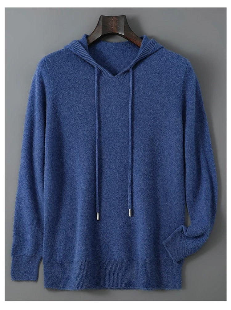 Men's Wool and Cashmere Blend Knit Jumper, Soft Warm Long Sleeve Pullover for Casual and Smart Wear