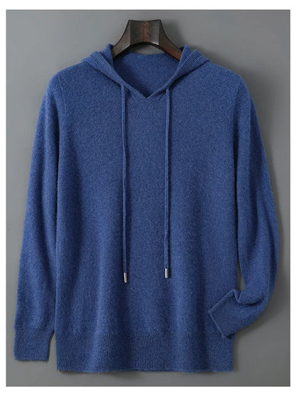 Men's Wool and Cashmere Blend Knit Jumper, Soft Warm Long Sleeve Pullover for Casual and Smart Wear