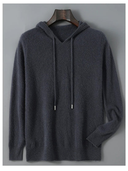 Men's Wool and Cashmere Blend Knit Jumper, Soft Warm Long Sleeve Pullover for Casual and Smart Wear