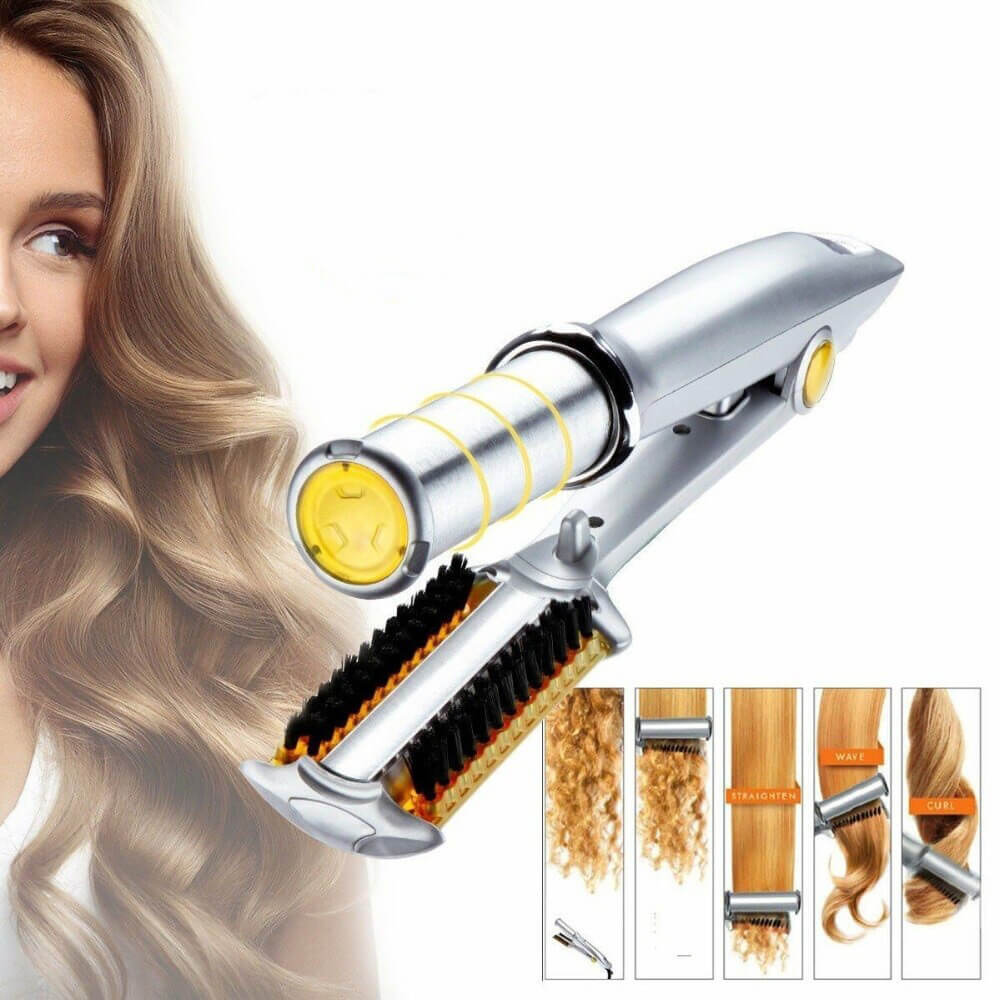 InStyler Rotating Hair Styler, 2-in-1 Curling Iron and Straightener with Ionic Bristles