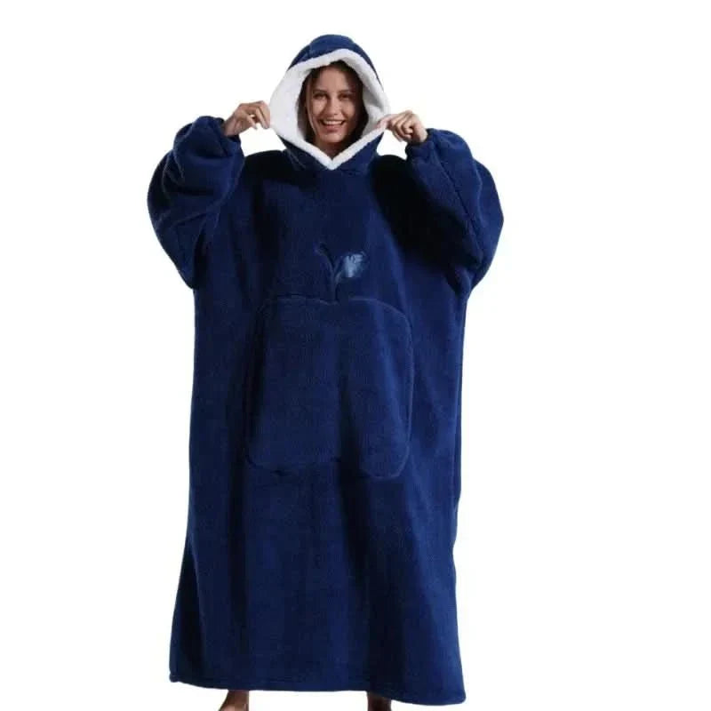Oversized Fleece Hoodie for Men and Women - Soft, Cozy Loungewear, One Size Fits All