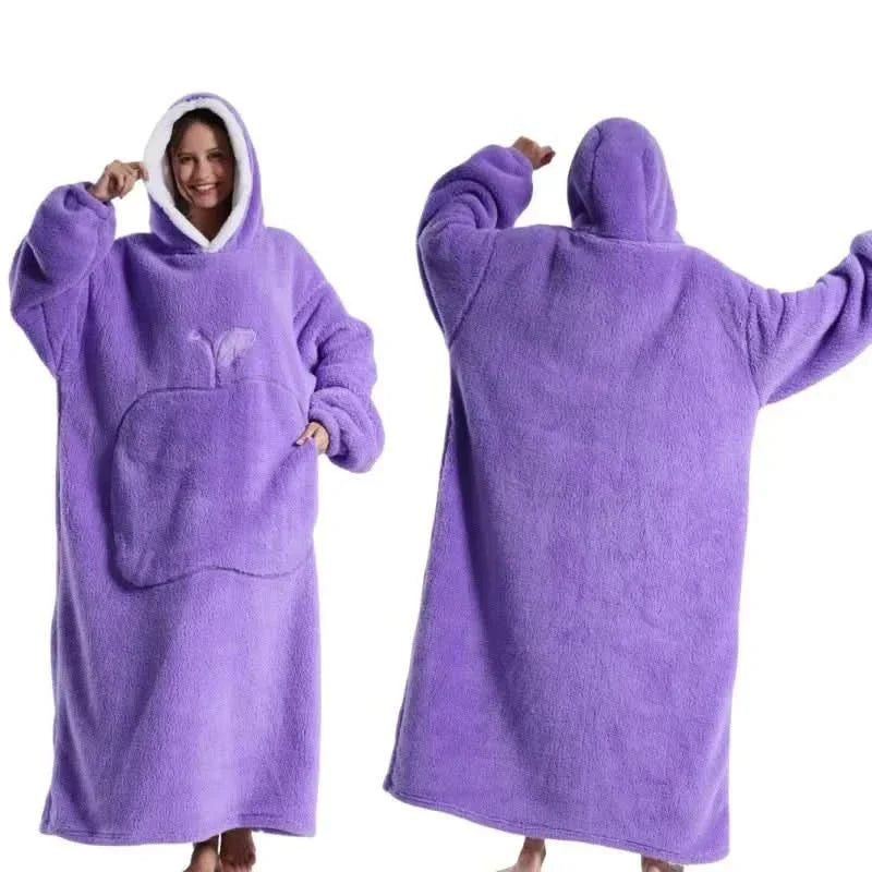 Oversized Fleece Hoodie for Men and Women - Soft, Cozy Loungewear, One Size Fits All