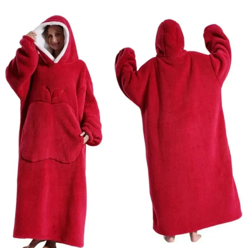 Oversized Fleece Hoodie for Men and Women - Soft, Cozy Loungewear, One Size Fits All