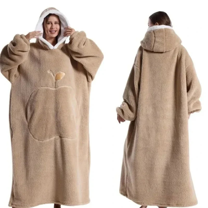 Oversized Fleece Hoodie for Men and Women - Soft, Cozy Loungewear, One Size Fits All