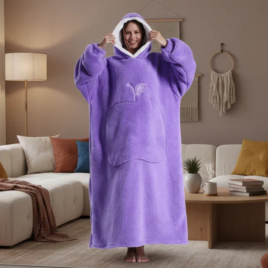Oversized Fleece Hoodie for Men and Women - Soft, Cozy Loungewear, One Size Fits All