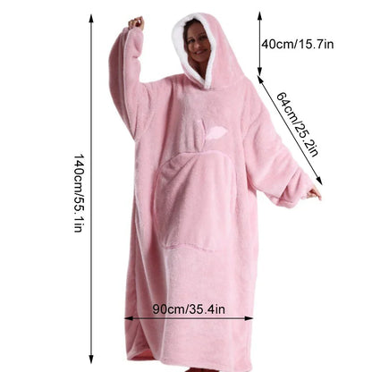 Oversized Fleece Hoodie for Men and Women - Soft, Cozy Loungewear, One Size Fits All