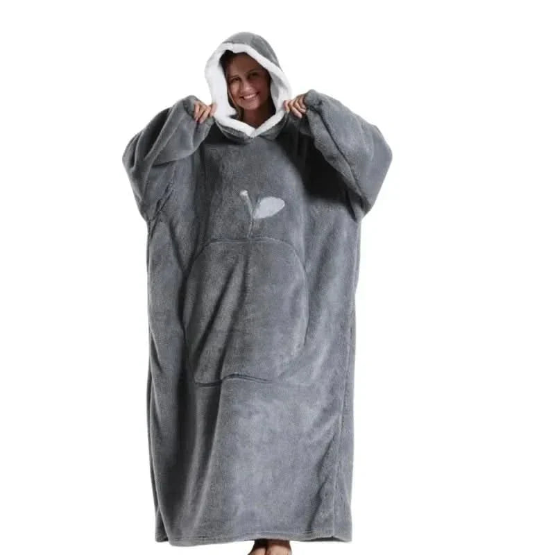 Oversized Fleece Hoodie for Men and Women - Soft, Cozy Loungewear, One Size Fits All