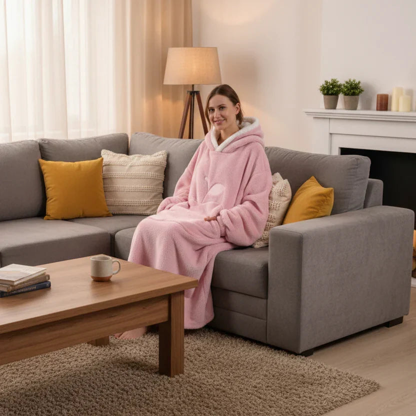 Oversized Fleece Hoodie for Men and Women - Soft, Cozy Loungewear, One Size Fits All