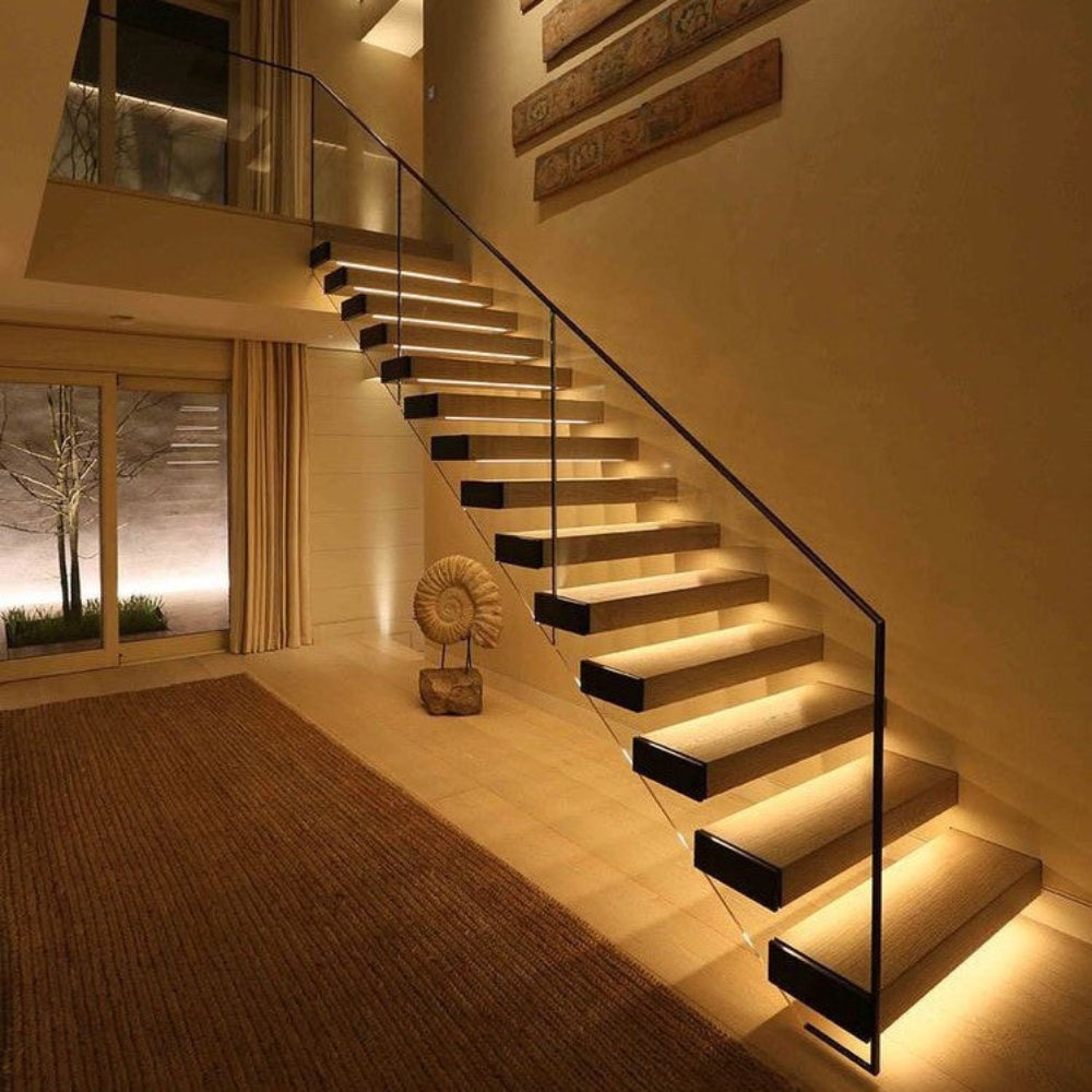 LED Wall Lamp with Motion Sensor - Wood Frame Cordless Bedside Night Light, 15cm
