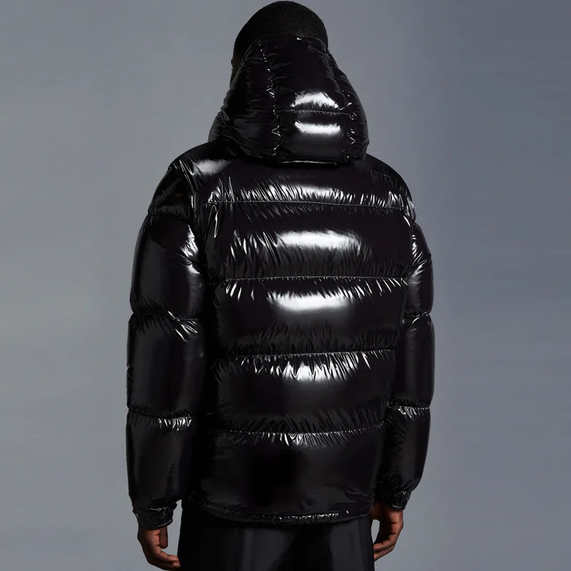 Men's Quilted Puffer Jacket with Hood - Warm Long-Sleeve Winter Coat