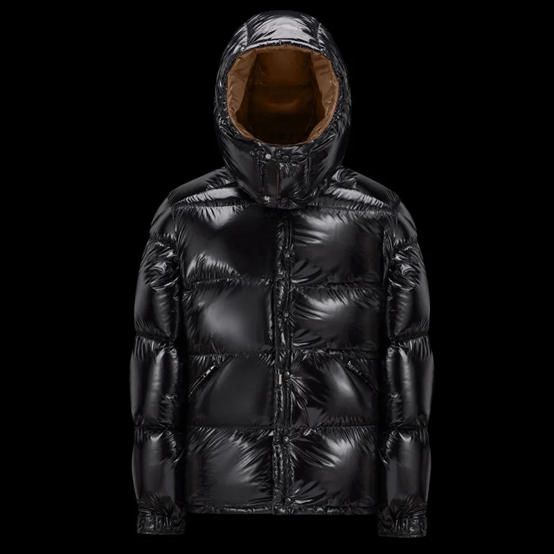 Men's Quilted Puffer Jacket with Hood - Warm Long-Sleeve Winter Coat