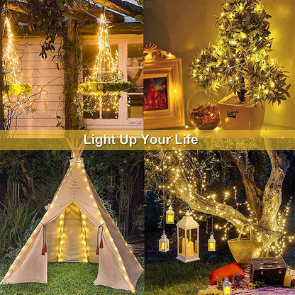 Copper Wire Fairy Lights - Remote Control LED String with 8 Modes, IP65 Weatherproof