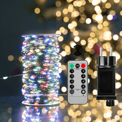 Copper Wire Fairy Lights - Remote Control LED String with 8 Modes, IP65 Weatherproof