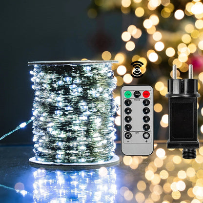 Copper Wire Fairy Lights - Remote Control LED String with 8 Modes, IP65 Weatherproof