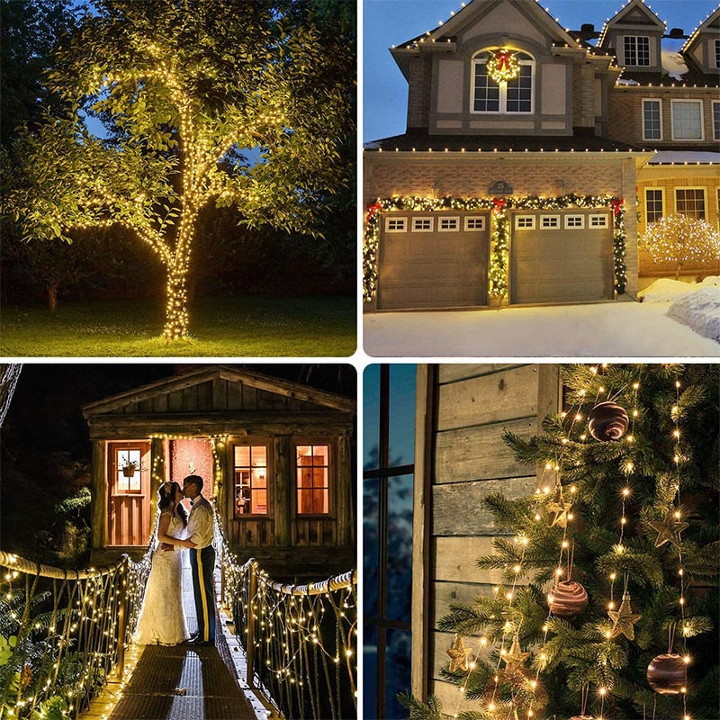 Copper Wire Fairy Lights - Remote Control LED String with 8 Modes, IP65 Weatherproof