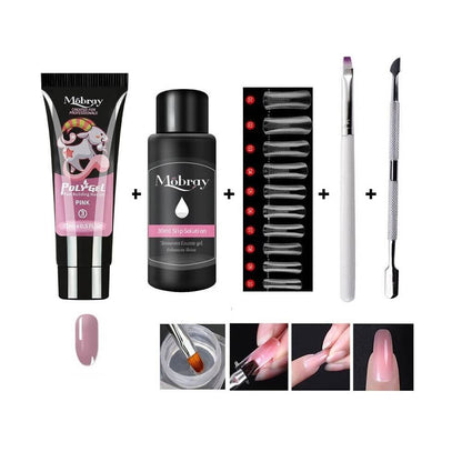 Luxe Poly Gel Nail Kit for At-Home Salon-Style Nail Extensions and Overlays in Minutes
