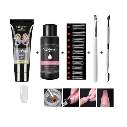 Luxe Poly Gel Nail Kit for At-Home Salon-Style Nail Extensions and Overlays in Minutes