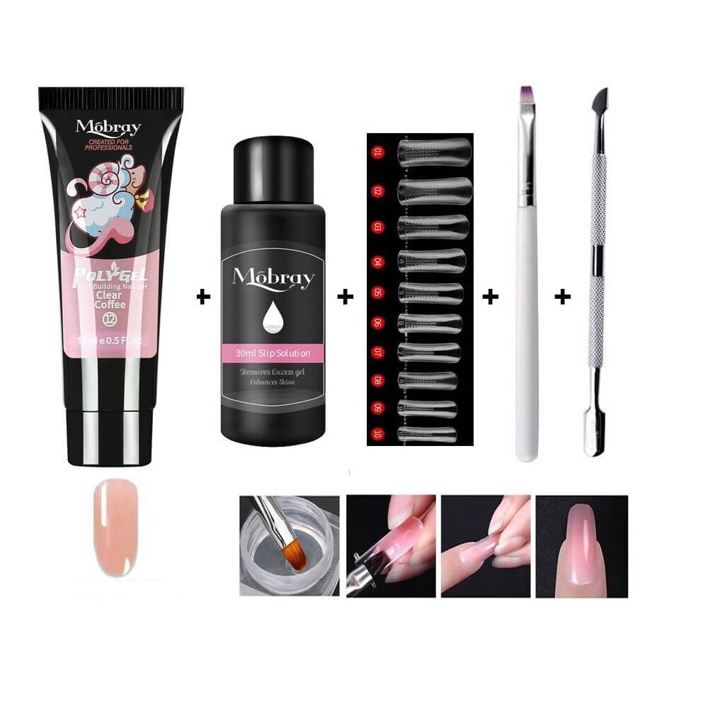 Luxe Poly Gel Nail Kit for At-Home Salon-Style Nail Extensions and Overlays in Minutes
