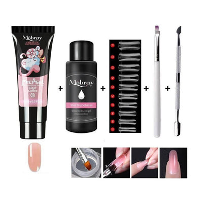 Luxe Poly Gel Nail Kit for At-Home Salon-Style Nail Extensions and Overlays in Minutes