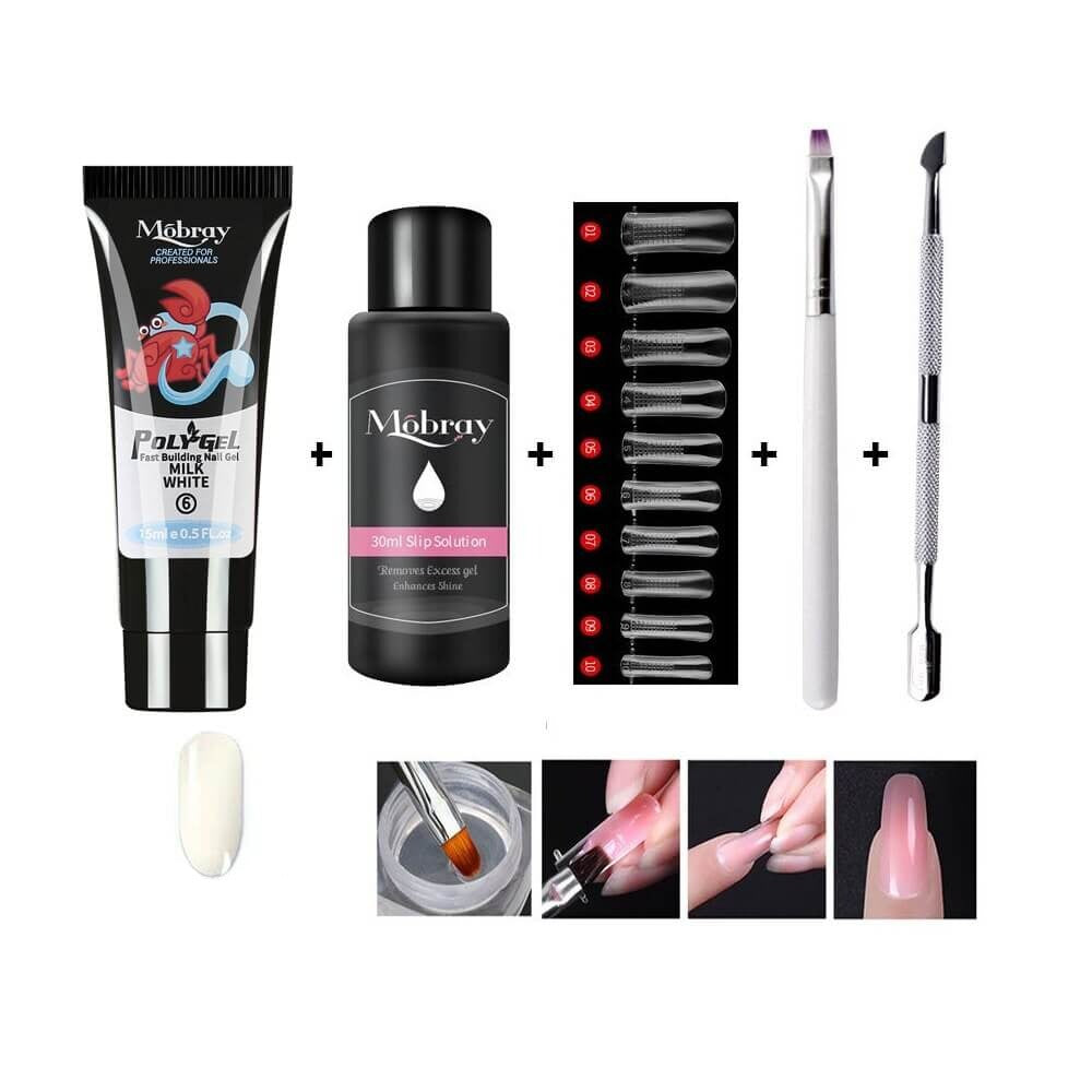 Luxe Poly Gel Nail Kit for At-Home Salon-Style Nail Extensions and Overlays in Minutes